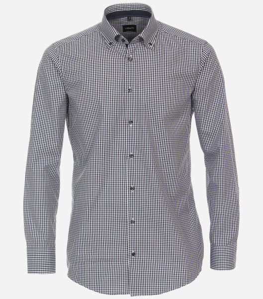 Camicia Venti MODERN FIT UNI POPELINE azzurro con Button Down collar in taglio moderno