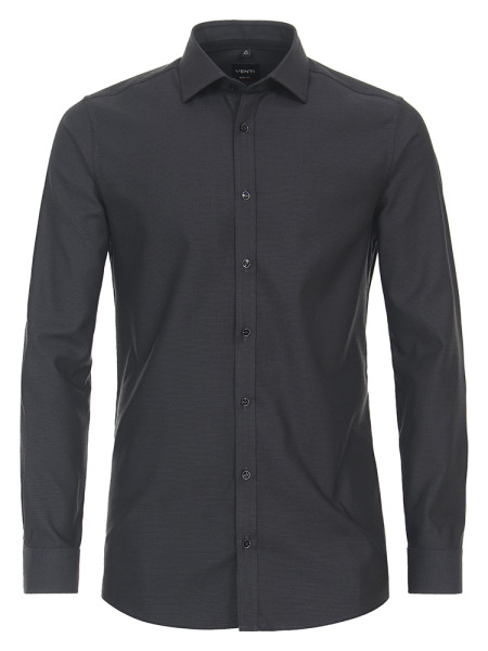 Venti shirt BODY FIT STRUCTURE grey with Kent collar in modern cut