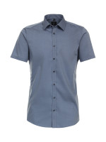 Camicia Venti BODY FIT UNI POPELINE blu medio con Kent collar in taglio stretto