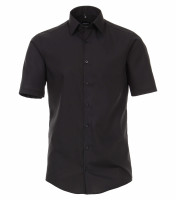 Venti shirt MODERN FIT UNI POPELINE black with Kent collar in modern cut