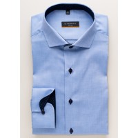 Camisa Eterna SLIM FIT FINO OXFORD azul medio con cuello Seccionado de corte estrecho