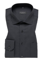 Eterna shirt COMFORT FIT STRUCTURE anthracite with Classic Kent collar in classic cut