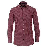 Chemise CASAMODA COMFORT FIT UNI POPELINE rouge avec col Button Down en coupe classique