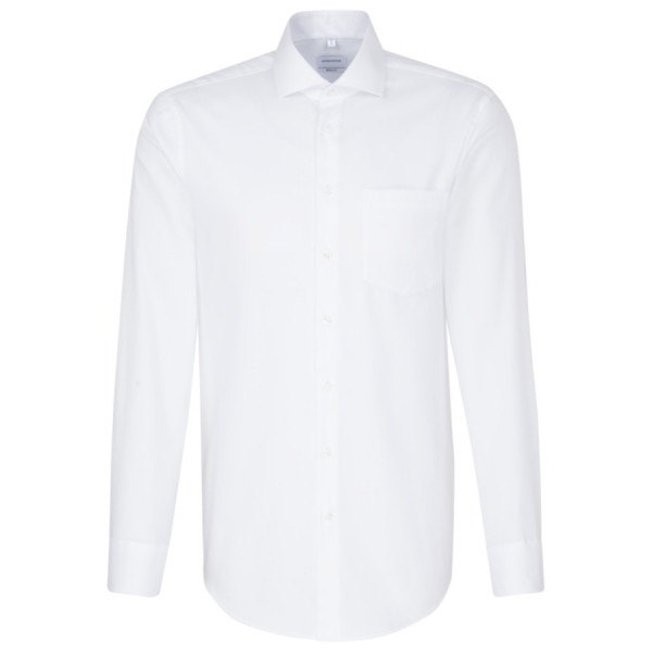 Camisa Seidensticker REGULAR FINO OXFORD blanco con cuello Spread Kent de corte moderno