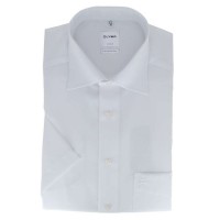 Camicia OLYMP Luxor comfort fit UNI POPELINE bianco con Nuovo Kent collar in taglio classico