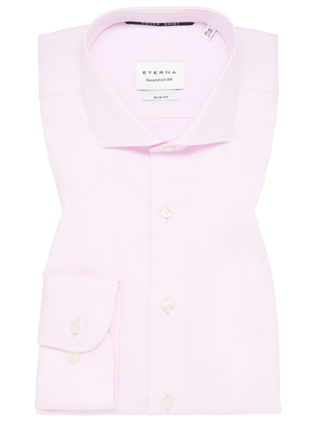 Camicia Eterna SLIM FIT TWILL rosa con Cutaway collar in taglio stretto