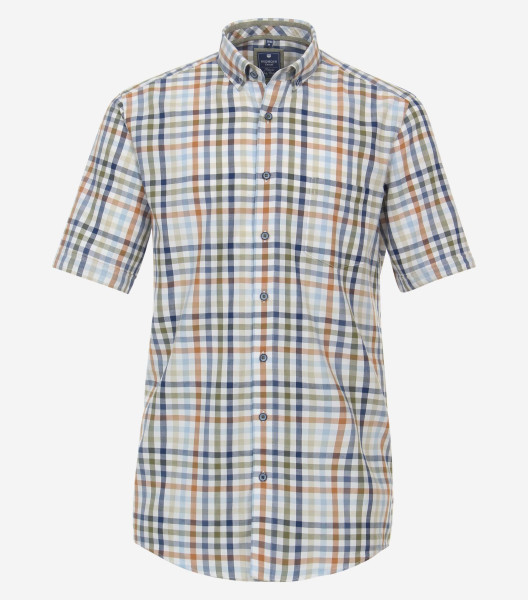Redmond Hemd REGULAR FIT UNI POPELINE grün mit Button Down Kragen in klassischer Schnittform