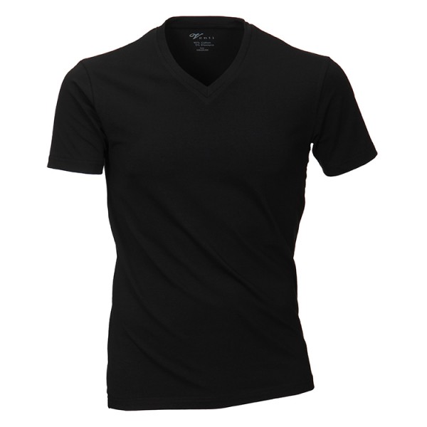 Venti Remera en negro con el V-cuello en un doble