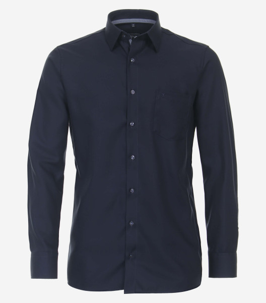 Camisa CasaModa COMFORT FIT ESTRUCTURA azul oscuro con cuello Kent de corte clásico