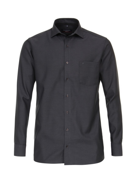 Camisa CASAMODA MODERN FIT UNI POPELINE antracita con cuello Kent de corte moderno