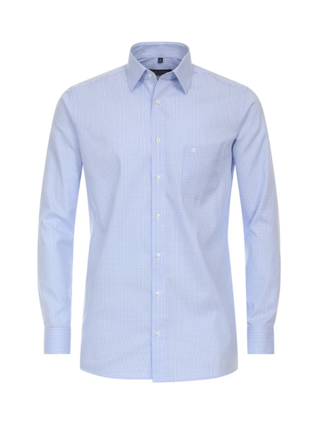 Camisa CasaModa COMFORT FIT UNI POPELINE azul claro con cuello Kent de corte clásico