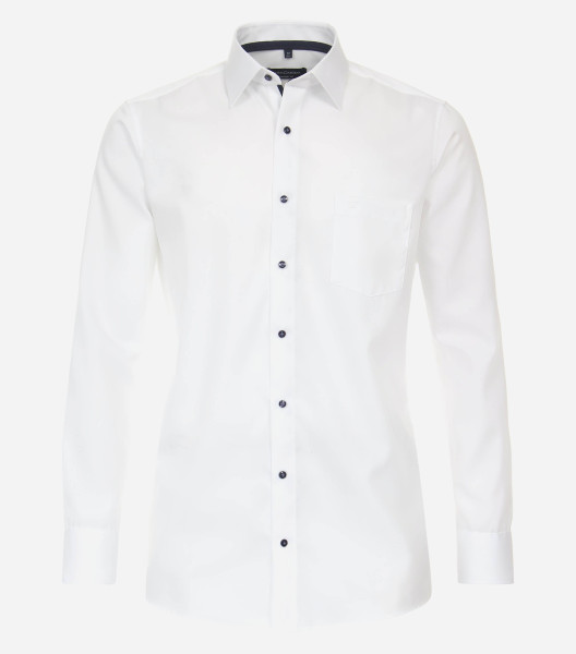 Camisa CasaModa COMFORT FIT ESTRUCTURA blanco con cuello Kent de corte clásico