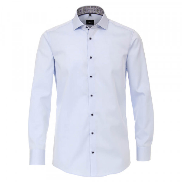 Venti Hemd MODERN FIT TWILL hellblau mit Hai Kragen in moderner Schnittform