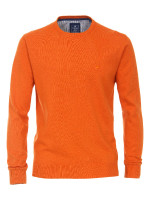 Redmond Pullover REGULAR FIT MELANGE orange mit Rundhals Kragen in klassischer Schnittform