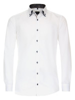 Camicia Venti MODERN FIT UNI POPELINE bianco con Button Down collar in taglio moderno