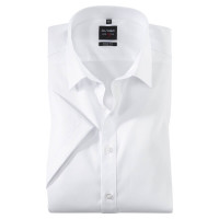 Camicia OLYMP Level Five body fit UNI POPELINE bianco con New York Kent collar in taglio stretto