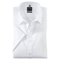 OLYMP Level Five body fit shirt UNI POPELINE white with New York Kent collar in narrow cut