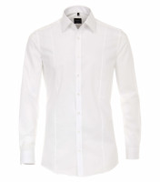 Camicia Venti BODY FIT UNI POPELINE bianco con Kent collar in taglio stretto