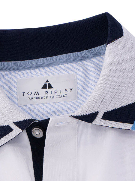 TOM RIPLEY Poloshirt Weiß Extrafeine Qualität - Ansicht 2