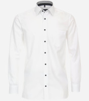 Camicia CasaModa COMFORT FIT UNI POPELINE bianco con Kent collar in taglio classico