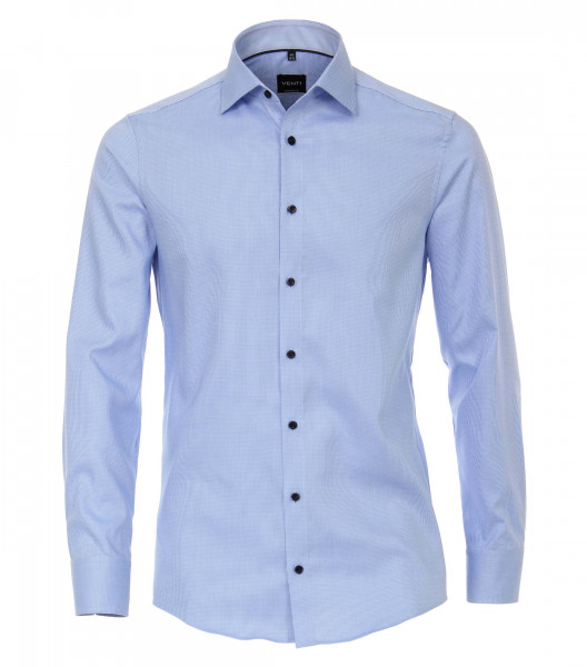 Venti Hemd MODERN FIT STRUKTUR hellblau mit Kent Kragen in moderner Schnittform