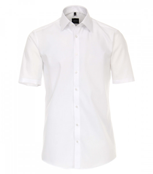 Camisa Venti MODERN FIT UNI POPELINE blanco con cuello Kent de corte moderno