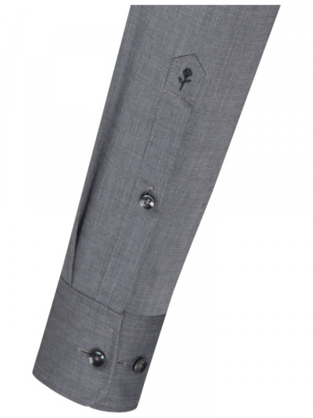 SEIDENSTICKER Slim Fit Hemd Anthrazit Business Kent Fil à Fil - Ansicht 1