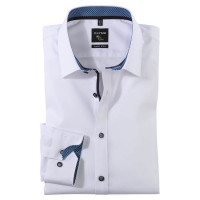 OLYMP No. Six super slim shirt UNI POPELINE white with Urban Kent collar in super slim cut