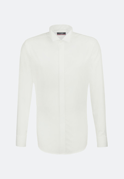 Seidensticker shirt REGULAR FIT UNI POPELINE beige with Carmen Party collar in classic cut