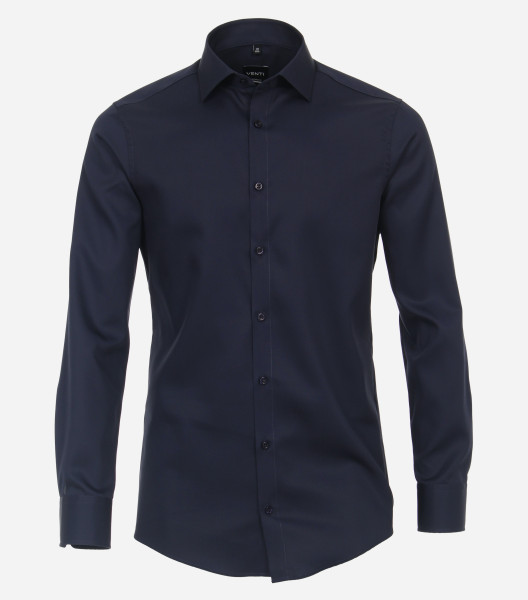 Camicia Venti MODERN FIT TWILL blu scuro con Kent collar in taglio moderno