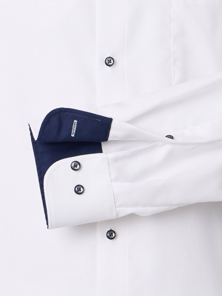 VENTI Comfort Fit Hemd Weiß Button-Down Struktur - Ansicht 2