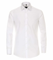 Camisa Venti MODERN FIT UNI POPELINE blanco con cuello Kent de corte moderno