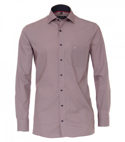 CASAMODA Hemd MODERN FIT PRINT rot mit Kent Kragen in moderner Schnittform