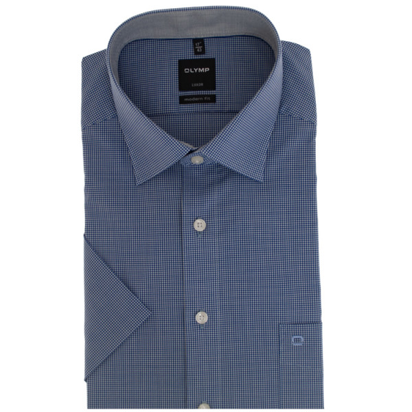 OLYMP Luxor modern fit shirt OFFICE dark blue with New Kent collar in modern cut