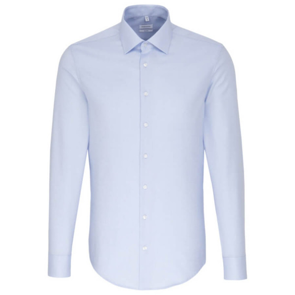 Camicia Seidensticker SHAPED STRUTTURA azzurro con Business Kent collar in taglio moderno