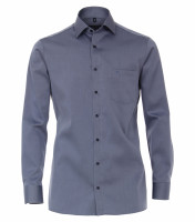 Camisa CASAMODA COMFORT FIT TWILL azul oscuro con cuello Kent de corte clásico