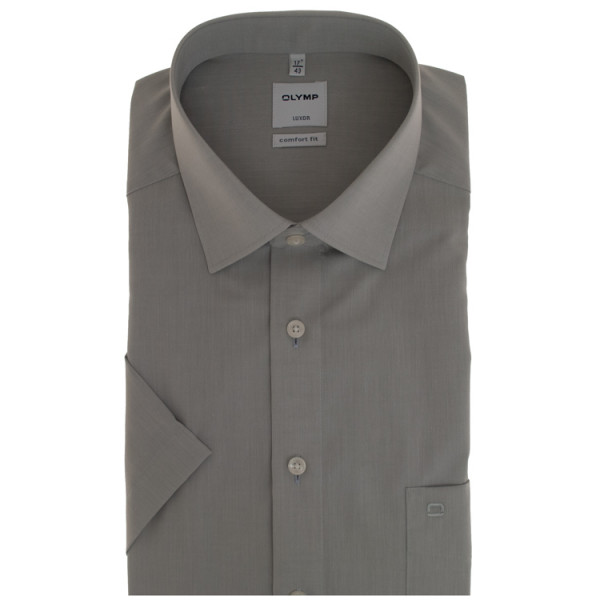 Camisa OLYMP Luxor comfort fit CHAMBRAY gris con cuello Nuevo Kent de corte clásico
