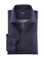 Olymp Hemd MODERN FIT PRINT dunkelblau mit Global Kent Kragen in moderner Schnittform