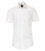 Camisa Venti BODY FIT UNI POPELINE blanco con cuello Kent de corte estrecho