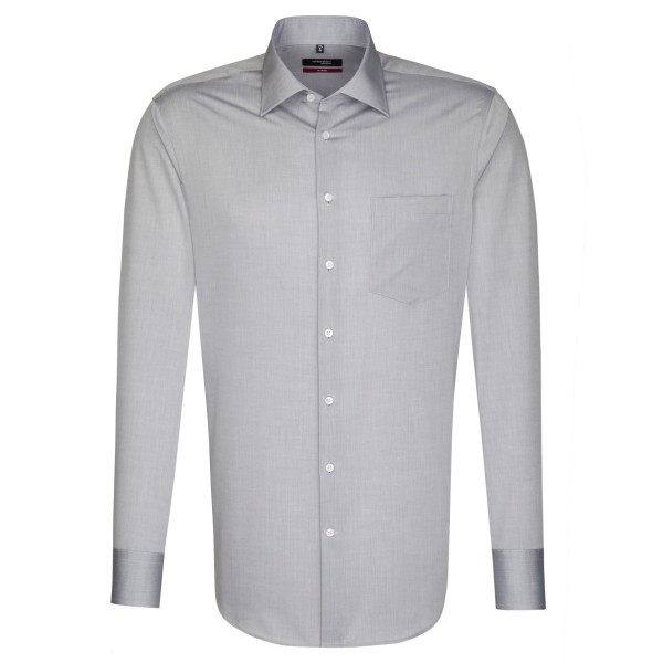 Camicia Seidensticker REGULAR CHAMBRAY grigio con Business Kent collar in taglio moderno