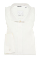 Camicia Eterna SLIM FIT TWILL beige con Cutaway collar in taglio stretto