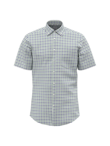 Camisa Seidensticker MODERN TWILL verde con cuello Button Down de corte moderno