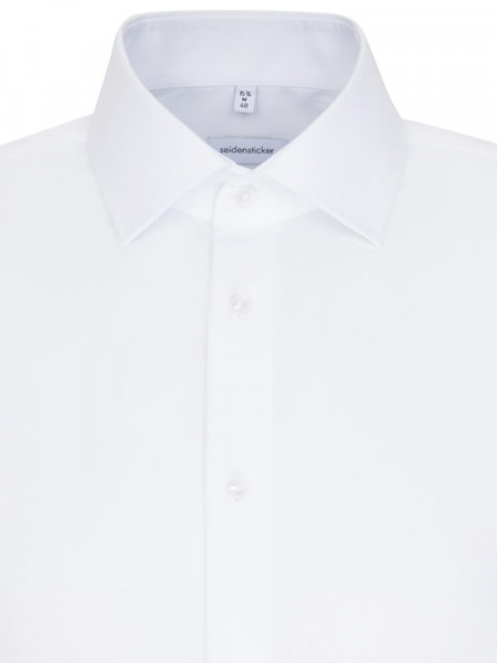 SEIDENSTICKER Slim Fit Hemd Weiß Business Kent Popeline - Ansicht 2