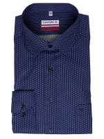 Marvelis Hemd MODERN FIT UNI POPELINE dunkelblau mit New Kent Kragen in moderner Schnittform