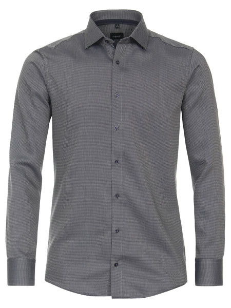 Camicia Venti MODERN FIT STRUTTURA grigio con Kent collar in taglio moderno