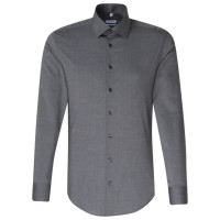 Chemise Seidensticker SLIM FIT FIL À FIL anthracite avec col Business Kent en coupe étroite