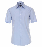 Camisa Venti MODERN FIT UNI POPELINE azul claro con cuello Kent de corte moderno