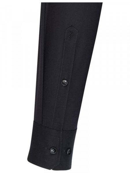 SEIDENSTICKER Slim Fit Hemd Schwarz Business Kent Popeline - Ansicht 1