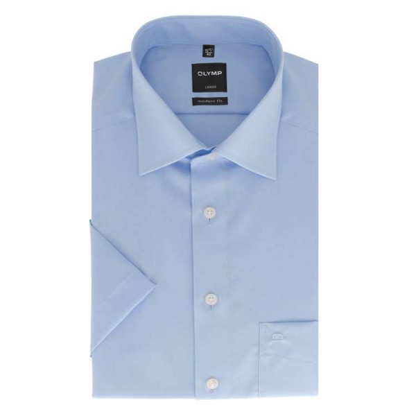 OLYMP Luxor modern fit shirt UNI POPELINE light blue with New Kent collar in modern cut