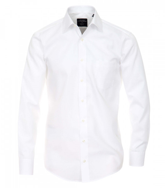 Camicia CASAMODA MODERN FIT UNI POPELINE bianco con Kent collar in taglio moderno